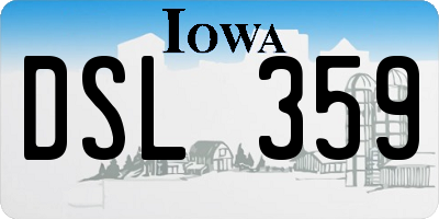 IA license plate DSL359