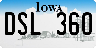 IA license plate DSL360