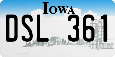 IA license plate DSL361