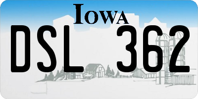 IA license plate DSL362