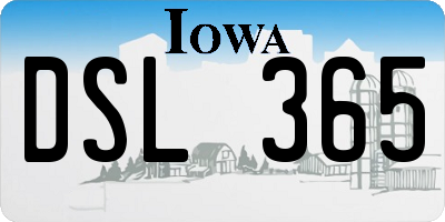 IA license plate DSL365