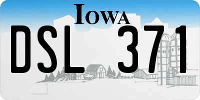 IA license plate DSL371