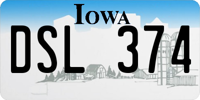 IA license plate DSL374