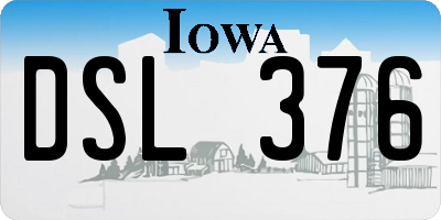 IA license plate DSL376