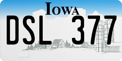 IA license plate DSL377