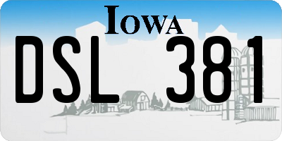 IA license plate DSL381