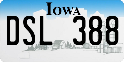 IA license plate DSL388