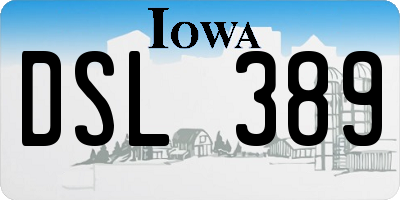 IA license plate DSL389