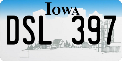 IA license plate DSL397