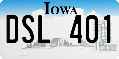 IA license plate DSL401