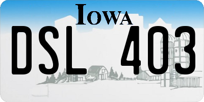 IA license plate DSL403