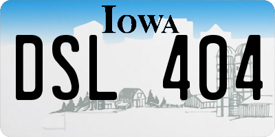 IA license plate DSL404