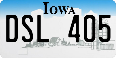IA license plate DSL405