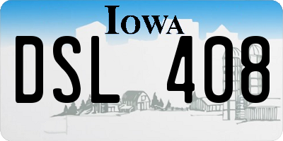 IA license plate DSL408