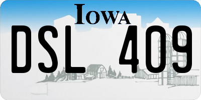 IA license plate DSL409