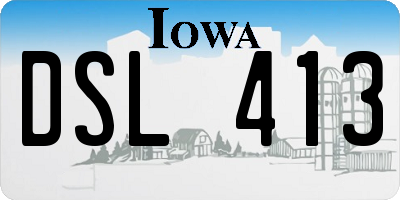 IA license plate DSL413