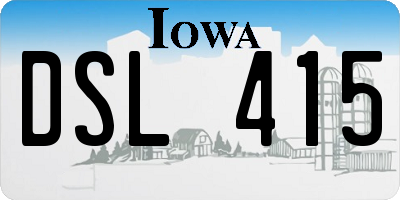 IA license plate DSL415