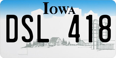IA license plate DSL418