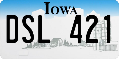 IA license plate DSL421