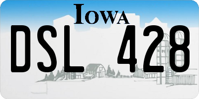 IA license plate DSL428
