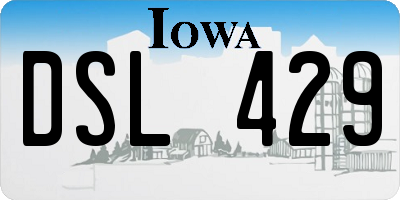 IA license plate DSL429