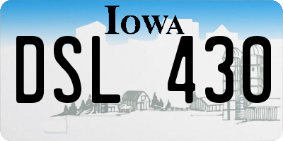 IA license plate DSL430