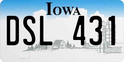 IA license plate DSL431