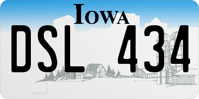 IA license plate DSL434