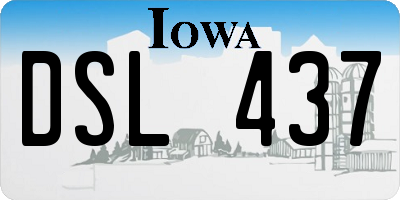 IA license plate DSL437