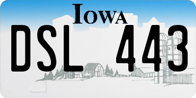 IA license plate DSL443