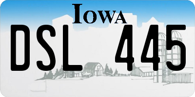 IA license plate DSL445