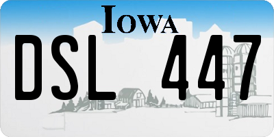 IA license plate DSL447