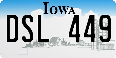 IA license plate DSL449