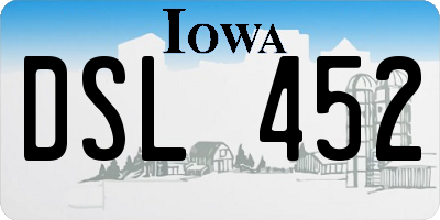 IA license plate DSL452