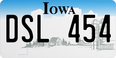 IA license plate DSL454
