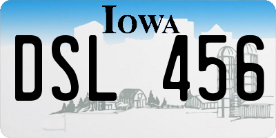 IA license plate DSL456