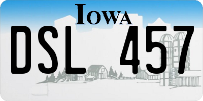 IA license plate DSL457