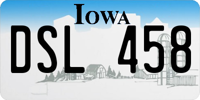 IA license plate DSL458