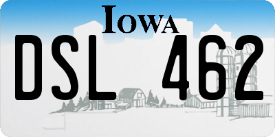 IA license plate DSL462