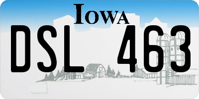IA license plate DSL463