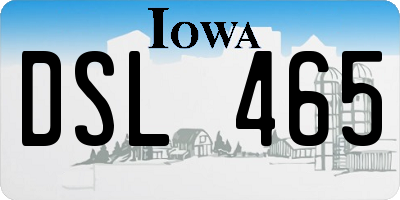 IA license plate DSL465