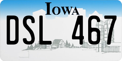 IA license plate DSL467