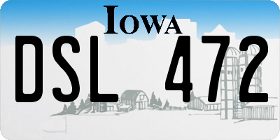 IA license plate DSL472