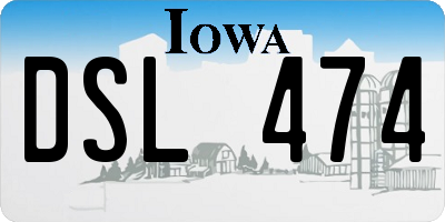 IA license plate DSL474