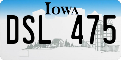 IA license plate DSL475