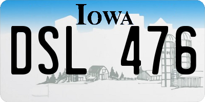 IA license plate DSL476