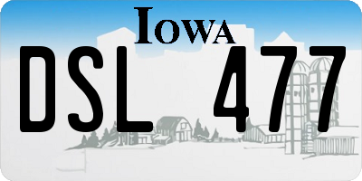 IA license plate DSL477