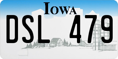 IA license plate DSL479