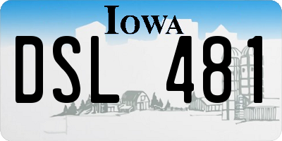 IA license plate DSL481