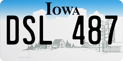 IA license plate DSL487